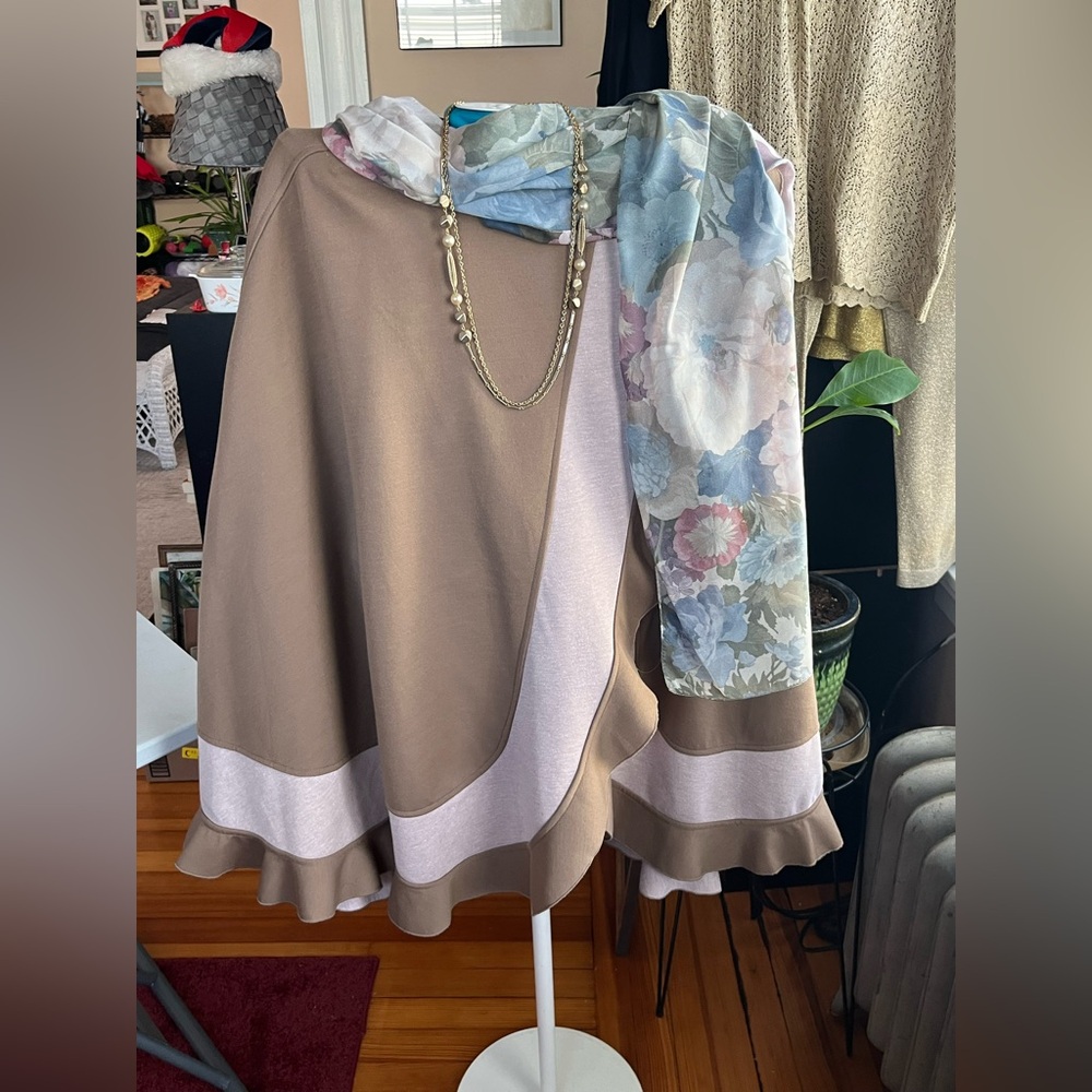 Randolph Duke Tan & Creamy Light Pale Pink hue Cape